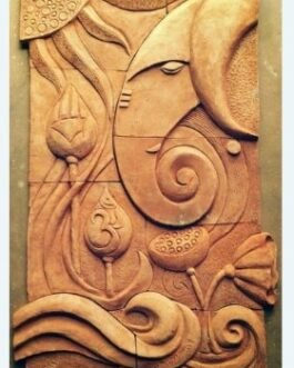 Artistic Ganesh 3D Relief Panel Design