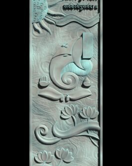 Minimalist Ganesha Panel with Sanskrit Shloka – CNC/3D Relief Design