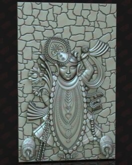 Lord Dwarkadhish Krishna – Intricate 3D Relief Panel Design
