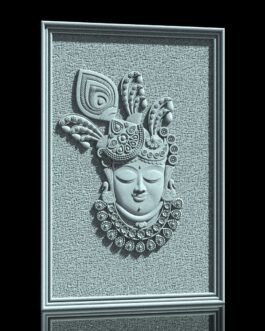 Lord Krishna Face Relief Panel – Elegant 3D CNC Design
