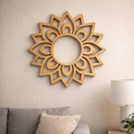 Round Wooden Rangoli Decorative Wall Art, Floral Mandala Wall Decor