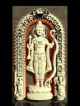 Shri Ram Darbar Arch CNC STL | Ornamental Temple Frame 3D Design