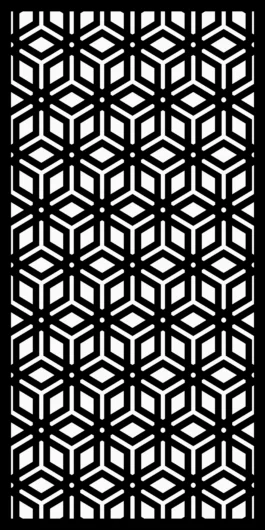 Geometric CNC Jali Design STL | Cube Pattern Panel