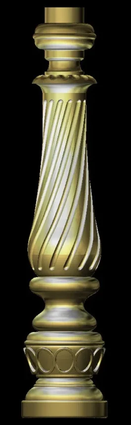 3D CNC Baluster Design STL for Wood Turning & Furniture