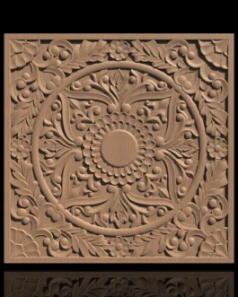 Floral Mandala CNC Decorative Panel Design RLF File for Wood Carving