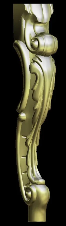 3D CNC Carved Furniture Leg Design STL File for Wood Carving