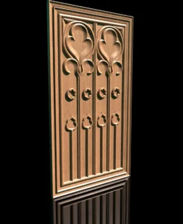 Decorative Gothic Wooden Panel RLF File for CNC Door Carving