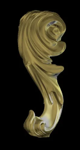 3D CNC Decorative Scroll Design STL File for Wood Carving & Furniture