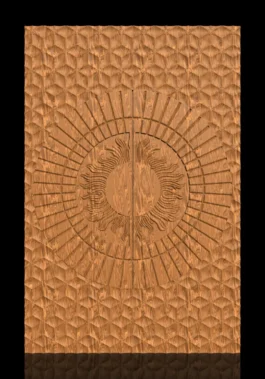 Modern Sunburst Wooden Door Panel RLF File for CNC Carving