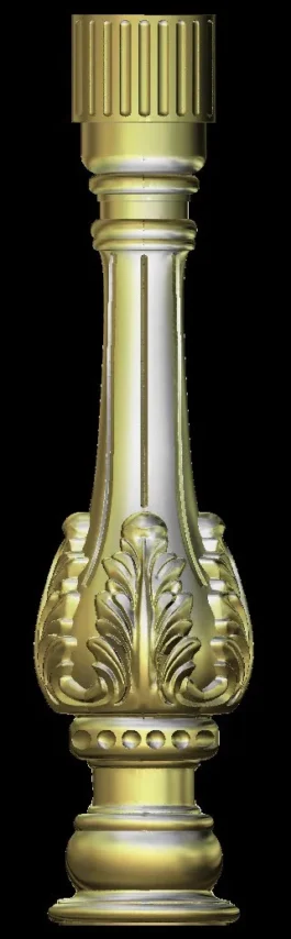 3D CNC Decorative Column Base Design STL File for Furniture & Wood Carving