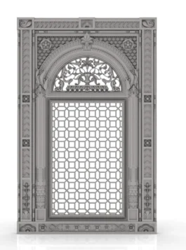 Royal Arch Jali Window Frame RLF File for CNC Wood Carving