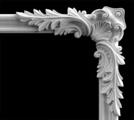 Luxury Floral Mirror Corner Frame RLF File for CNC Wood Carving