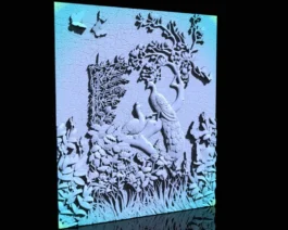 3D CNC Peacock Wall Panel Relief STL File for Decorative Wood Carving Art