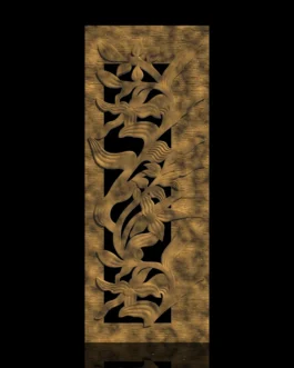3D Floral Vertical Panel RLF File for CNC Carving (Decorative Jali Design)