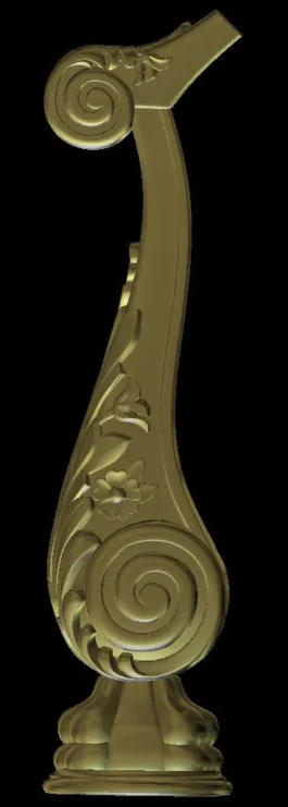 3D CNC Decorative Scroll Corbel Design STL File for Furniture & Wood Carving