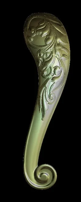 3D CNC Floral Scroll Furniture Leg Design STL File for Wood Carving