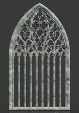 Gothic Arch Window Jali RLF File for CNC Wood Carving