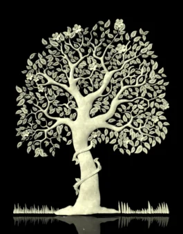 3D Floral Tree Wall Panel Relief RLF File for CNC Carving