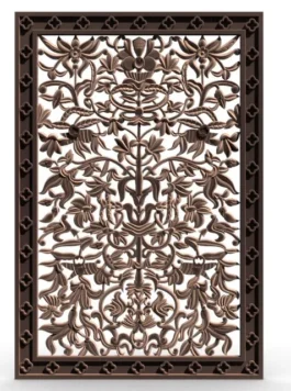 3D Floral Decorative Panel RLF File for CNC Carving (Luxury Wall Design)