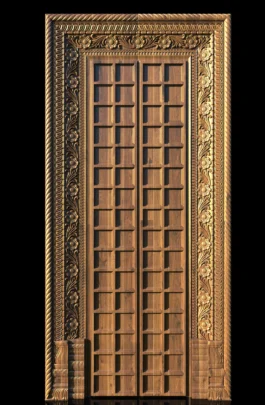 Traditional Wooden Door Frame RLF File for CNC Carving