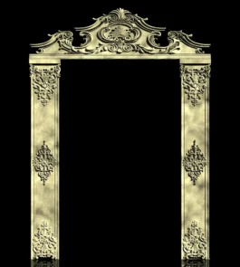 Luxury Floral Decorative Door Frame RLF File for CNC Carving