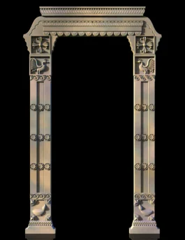 Traditional Peacock Decorative Door Frame RLF File for CNC Carving