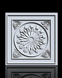 Square Floral CNC Ceiling Panel Design RLF File for Wood Carving