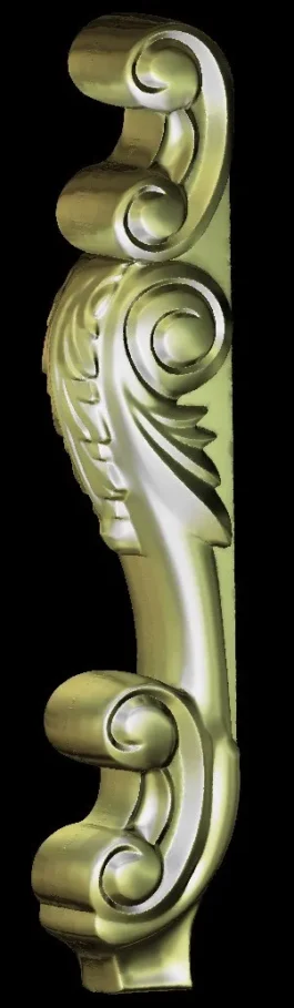 3D CNC Double Scroll Corbel Bracket Design STL File for Wood Carving