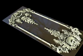 Luxury Floral Decorative Panel RLF File for CNC Carving