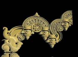 Traditional Elephant Decorative Arch CNC Corbel RLF File for Wood Carving