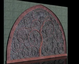 Tree of Life Gothic Arch CNC Wall Panel RLF File for Wood Carving