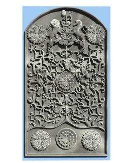 Royal Crest Floral Gothic CNC Wall Panel RLF File for Wood Carving