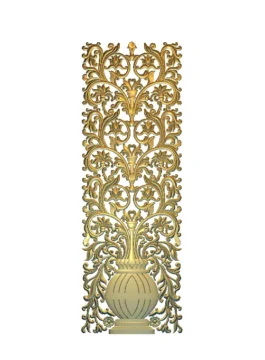 Luxury Floral Decorative CNC Vertical Panel RLF File for Wood Carving