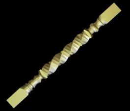 3D CNC Faceted Twisted Spindle Railing STL File for Stair Baluster Design