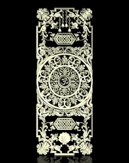 Om Mandala Floral CNC Wall Panel Design RLF File for Wood Carving