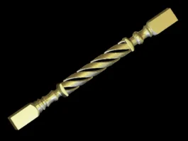 3D CNC Twisted Spiral Spindle Railing STL File for Stair Baluster Design