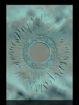 Sunflower CNC Ceiling Medallion Panel RLF File for Wood Carving