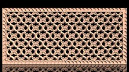Geometric Floral Jaali Panel RLF File for CNC Carving (Decorative Lattice Design)