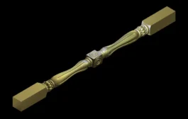 3D CNC Spindle Design STL File for Furniture & Wood Turning Rod