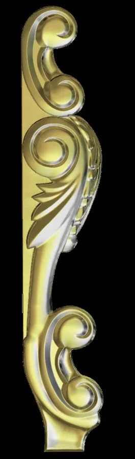 3D CNC Ornamental Scroll Bracket STL File for Furniture Leg & Corbel Design