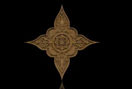 Royal Floral Compass CNC Decorative Panel RLF File for Wood Carving
