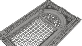 Islamic Arch Jaali Door Panel RLF File for CNC Carving (Decorative Mughal Design)