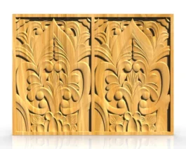 3D Floral Door Panel RLF File Set for CNC Carving (Double Panel Design)