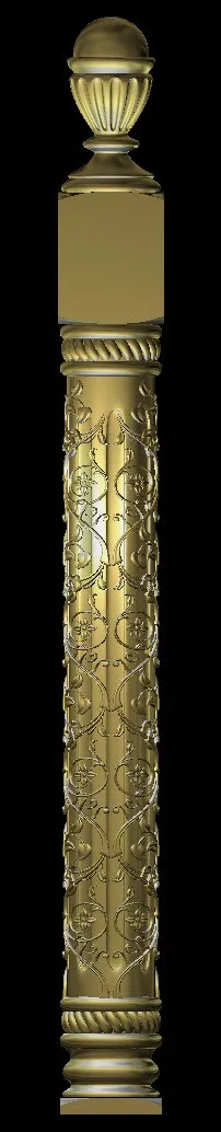 3D CNC Pillar Column Design STL File for Wood Carving & Furniture