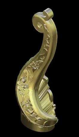 3D CNC Decorative Scroll Furniture Leg STL File for Sofa & Corbel Design