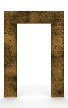 Royal Carved Door Frame Border RLF File for CNC Carving (Floral & Peacock Design)