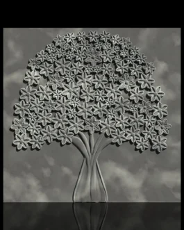 3D CNC Floral Tree Relief STL File for Decorative Wall Panel Carving