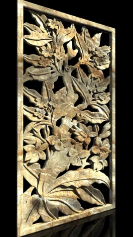 Floral Tree Jaali Panel RLF File for CNC Carving (Decorative Nature Design)