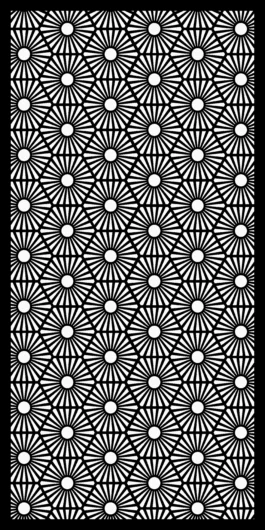 Radial CNC Jali Design STL | Sunburst Pattern Panel
