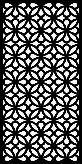 Floral Geometric CNC Jali Design STL | Loop Pattern Panel